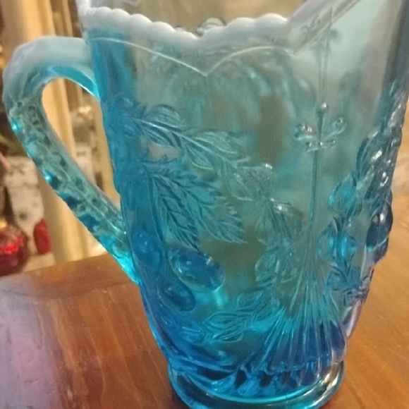 Fenton Vintage Antique Blue Glass Pitcher - Picture 4 of 9
